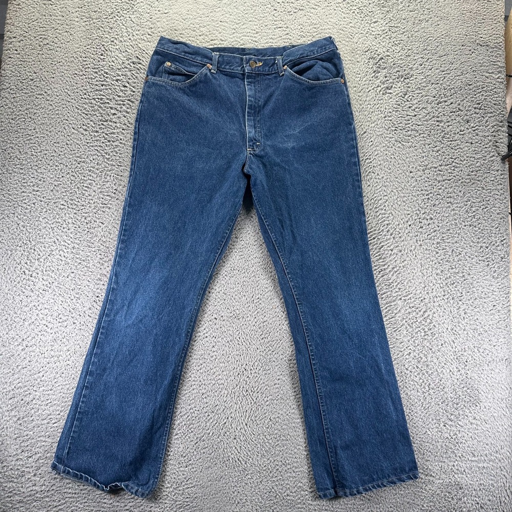 Lee Jeans Mens 36x31 Blue Cotton Denim Bootcut Faded Utility Workwear Travel‎